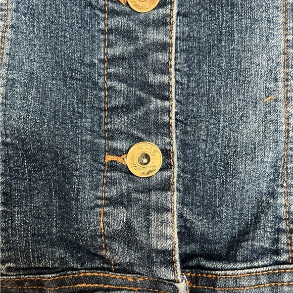 Seductions DENIM cropped Jean Jacket. Streetwear Gold decorative studs. Medium - Picture 5 of 14